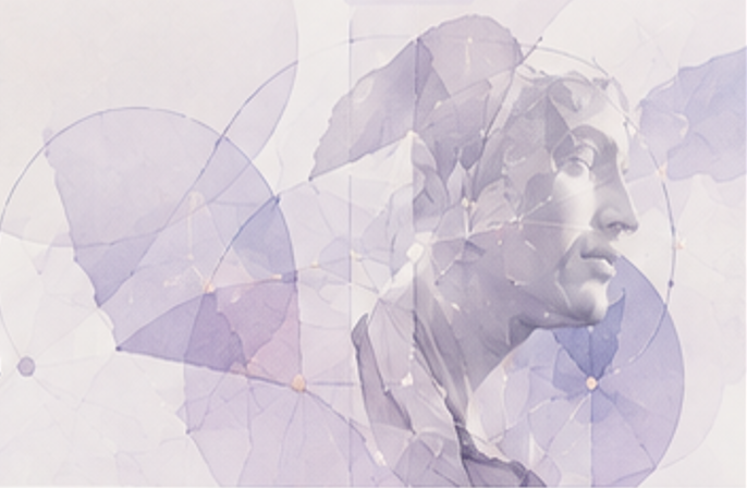 Abstract lavender sculptural editorial artwork